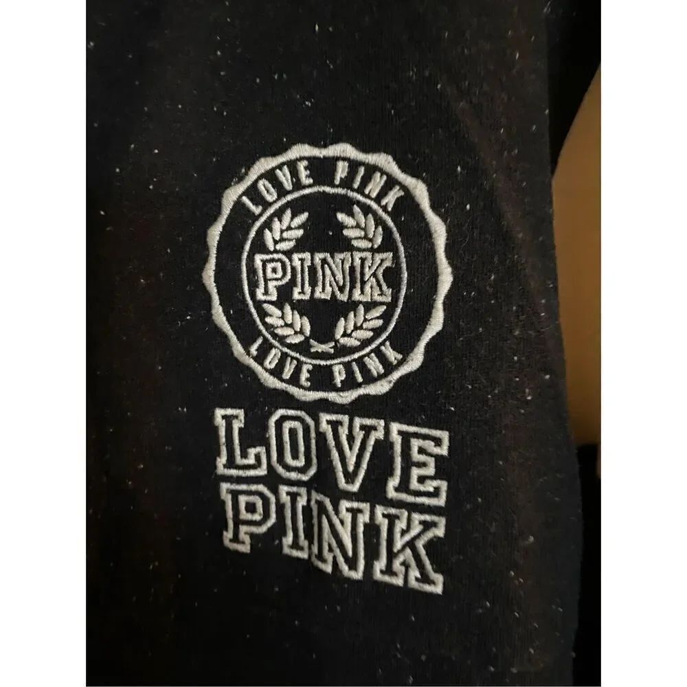 Pink Victoria’s Secret longsleeve, 1/4 zip black and cream sweatshirt. S/M. - Picture 3 of 4